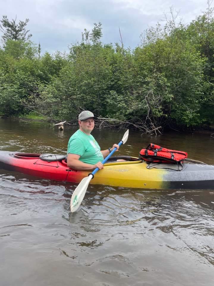 Me kayaking on the Brule River